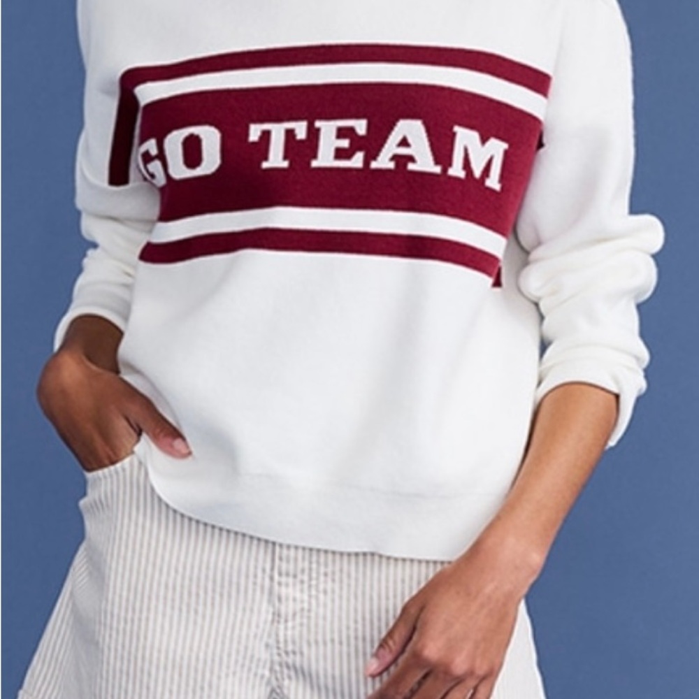 Francesca's Collections Game Day White and Burgundy/Maroon Sweater